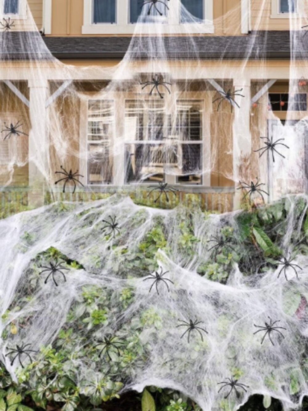 NWT 270g Stretch Halloween Spider Web Decor + 60 Spiders (650 Sq Ft)